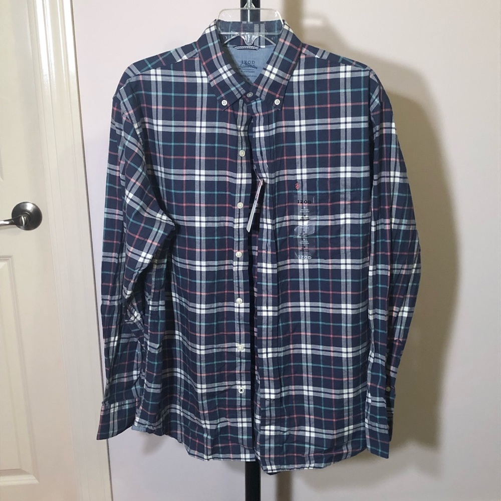 3/$20 Izod Saltwater casual plaid button down